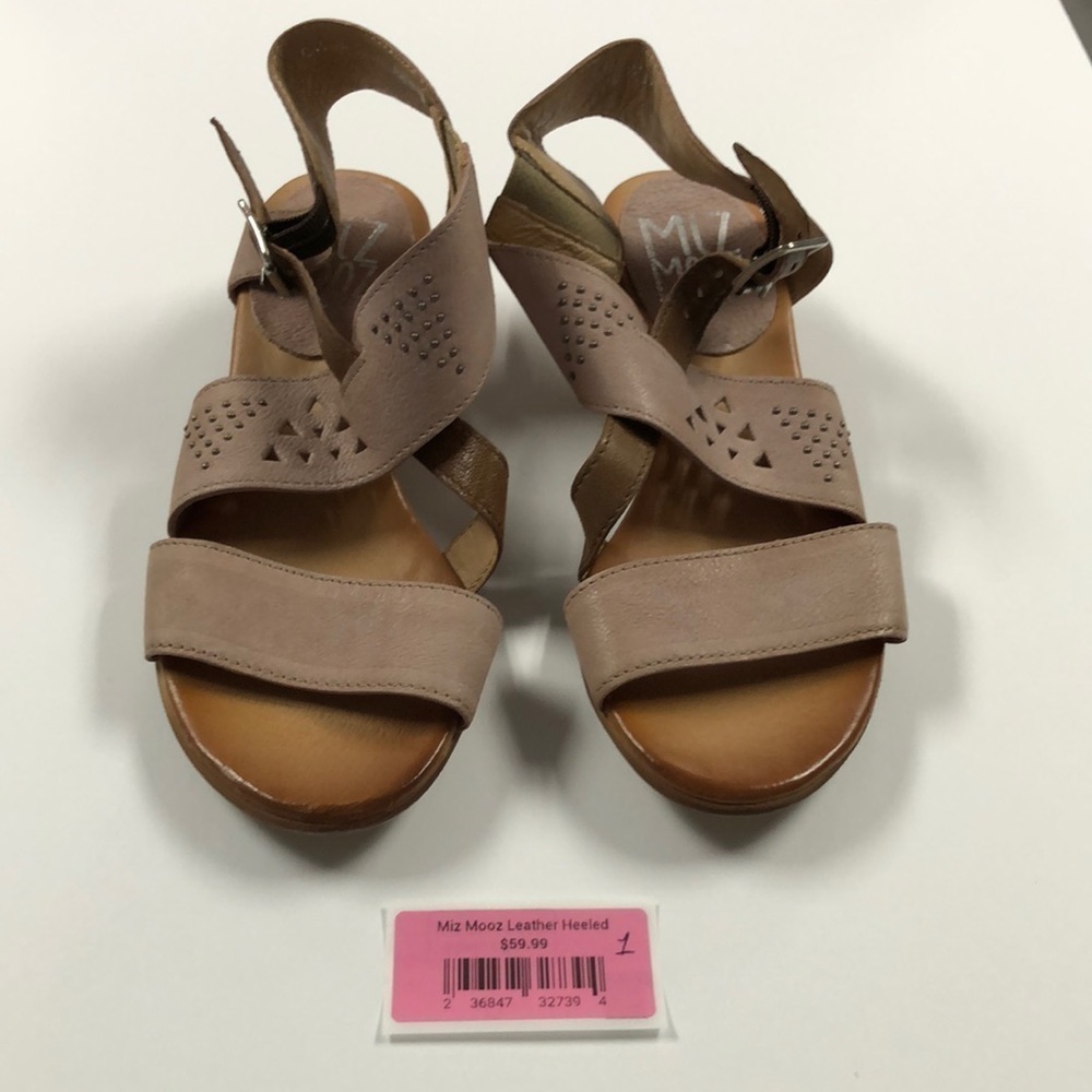 Miz Mooz leather heeled sandals 37 euro =6.5-7 USA - Picture 1 of 6